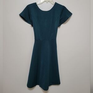 Nwt Allegra K Teal Cap Sleeve Belted Dress